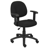 Nicer Furniture Fabric Deluxe Posture Task Chair - Adjustable Arms-Contoured task chair with lumbar support and waterfall-contour seat that relieves stress to legs