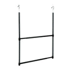 Oceanstar 2-Tier Portable Adjustable Closet Hanger Rod, Black-2 hangers to hang on any standard closet rod