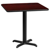 Flash Furniture 24'' Square Laminate Table Top, Mahogany with 22'' x 22'' Table-Height Base (XUMA2424T2222)-Hospitality Table