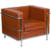 Flash Furniture HERCULES Regal Series Contemporary Cognac Leather Chair with Encasing Frame-Contemporary Style