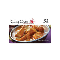 Clay Oven $25 Gift Card-Air Miles cannot be collected on Gift Card purchases.