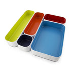 Three by Three Seattle Metal Drawer Organizer Set - Assorted Colours - Set of 5 (52280)-Assorted Colors/Metal Tin