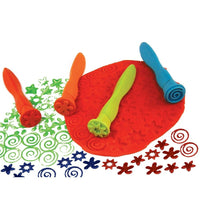 Center Enterprises Ready2learn Easy Grip Pattern Stamper Assorted, 2 Pack (CE-6678)-Ink colour/stencils assorted