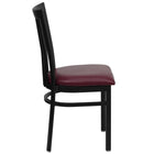 Flash Furniture HERCULES Series Black School House Back Metal Restaurant Chair - Burgundy Vinyl Seat - 2 Pack-Burgundy Vinyl Upholstered Seat