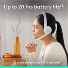 Logitech Zone 300 Wireless Bluetooth Headset With Noise-Canceling Microphone - Off-White-Extra Comfort: The comfortable, lightweight design (just 122 grams or 4.3 oz), enlarged earpads, and padded headband of this Logitech wireless headset make all-day use possible