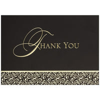 JAM Paper Thank You Cards Set, Golden Damask, 25/Pack (526M0165WB)-Thank You Cards with Simple Gold Damask Theme