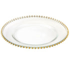 Elegance Set of 4 Gold Beaded Chargers 13"-Shape: Round