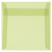 JAM Paper 5.5 x 5.5 Square Envelopes, Leaf Green Translucent Vellum, 100 Pack (1591908g)-Leaf green