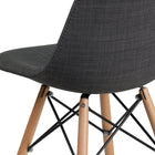 Flash Furniture Elon Series Siena Chair with Wooden Legs - Grey Fabric-Waterfall Seat Reduces Leg Strain