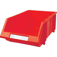 Kleton Stack & Hang Bin, 11-13/16" W x 7" H x 17-11/16" D, Red - 5 Pack-Capacity: 100 lbs.
