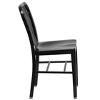 Flash Furniture Black Metal Indoor-Outdoor Chair-Vertical Slat Back