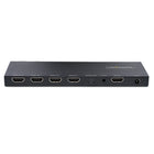 StarTech 4-Port HDMI Splitter - 4K 60Hz - 1 In 4 Out - Built-in Scaler - 3.5mm/Optical Audio-Long reach: Reach up to 16.4ft (5m) with passive HDMI cables. The 1x4 HDMI Splitter supports active HDMI cables and HDMI extenders (sold separately) to reach further distances which makes it ideal for boardrooms, digital signage and more