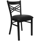 Flash Furniture HERCULES Series Black "X" Back Metal Restaurant Chair - Black Vinyl Seat-500 lb. Weight Capacity