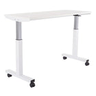 Proline 5' Pneumatic Height Adjustable Table, White-One touch pneumatic height adjustment