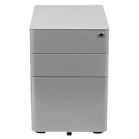 Flash Furniture Modern 3-Drawer Legal/Letter Locking Mobile Filing Cabinet - Grey-Modern Grey 3-Drawer Filing Cabinet - Ergonomic Mobile Design