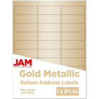 JAM Paper Mailing Address Labels - 1" x 2-5/8" - Matte Gold Foil - 120 Pack -English only packaging
