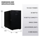Koolatron 10 Bottle Wine Cooler, 1 cu. ft. (28L) Freestanding Thermoelectric Wine Fridge - Black-4 Removable wire racks accommodate different bottle shapes and sizes