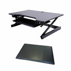 Rocelco 46" Deluxe Adjustable Sit/Stand Keyboard Desk Riser with Anti Fatigue Mat - Black-DADR46 does not require assembly