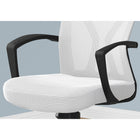 Monarch Specialties 7341 Office Chair - White/Black Base-360-degree swivel seat and black 5-star base with hooded casters offer mobility, while an adjustable height mechanism with tilt-back/lock-in control allows the chair to be optimized for the sitter