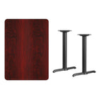 Flash Furniture 30" x 42" Rectangular Mahogany Laminate Table Top with 5" x 22" Table Height Bases-Mahogany Laminate Top