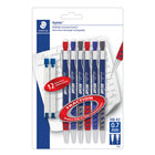 Staedtler Riptide Mechanical Pencils + Erasers - 0.7mm - Blue - 6+2 Pack-Traction rubber grip