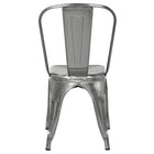 Nicer Furniture Stackable Industrial Tolix A Style Side Chair - Metal - Gunmetal - 2 Pack-Lightweight Design