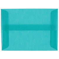 JAM Paper A6 Invitation Envelopes, 4.75 x 6.5, Aqua Blue Translucent Vellum, 250 Pack (PACV664H)-Aqua blue translucent envelope