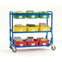 Copernicus Library on Wheels-9 Divided Tubs to keep books and other materials tidy (each tub holds 10lbs)