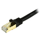 StarTech Cat6a Ethernet Patch Cable, Shielded, 2 ft, Black (C6ASPAT2BK)-RJ45 connector-clip protectors eliminate cable snags and breaks during installation