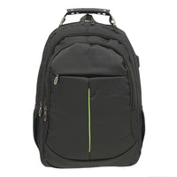 Club Rochelier Multi-Pocket Backpack with USB Port & Charger, Black-Single top Handle with a simple, reinforced grip for easy carrying