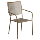 28'' Square Gold Indoor-Outdoor Steel Patio Table Set with 4 Square Back Chairs [CO-28SQ-02CHR4-GD-GG]-4