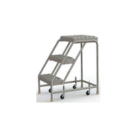 Tri-Arc Manufacturing Aluminum Rolling Ladder, Step Width: 16", Step Type: Serrated, No. of Steps: 3 (WLAR003165)-No. of Steps: 3