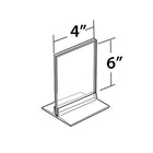 Azar Displays 6" x 4" Vertical/Horizontal T-Strip Acrylic Sign Holder, Clear, 10 Pack (102726)-Made of top quality 0.100" thick acrylic and easy to assemble