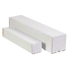 SPC Square Mailing Tubes - 3" x 3" x 37" - White - 10 Pack-White/kraft, 32C corrugated
