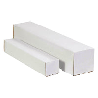 SPC Square Mailing Tubes - 3" x 3" x 37" - White - 10 Pack-White/kraft, 32C corrugated