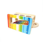 Tooky Toy Fun and Educational Wooden Pound and Tap Bench, 11.42 x 5.51 x 8.07 inches,  Wood-Total of 7 pieces: includes a xylophone with 8 notes, a pound bench, and a wooden hammer