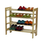 Winsome Shoe Rack, 4-Tier, Natural-Foldable 4-tier shoe rack is stackable and stores flat