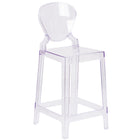 Flash Furniture Ghost Counter Stool with Tear Back - Transparent Crystal-Transparent Crystal Finish