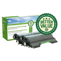 Staples Sustainable Earth Brother TN420 Reman Laser Toner Cartridge, Standard Yield, Black, 3 Pack-Colour: black