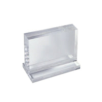 Azar Horizontal Acrylic Block On Acrylic Base, 8.5" x 5.5" (104518)-Sign Holder