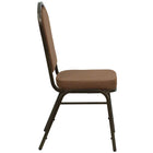 Flash Furniture HERCULES Series Crown Back Stacking Banquet Chair in Coffee Fabric - Gold Vein Frame-Stacks up to 15 Chairs High