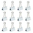 JAM Paper Binder Clips, Large, 41 mm, White, 12 Pack (340BCwh)-5