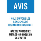 Mark Maker French Re-Stick Cling Vinyl for Glass 12" x 18" - Remarquez Nous Suivons Les Conseignes De Distance Sociale-French Re-Stick Cling Vinyl for Glass