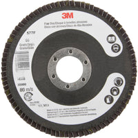 3M Flap Wheels - 577F Flap Discs, 4-1/2" x 7/8", Type 29, 80 Grit, Zirconium - 12 Pack-Abrasive Material: Zirconium