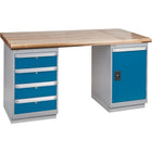 Kleton Pre-Designed Workbenches, Door & Drawers, 2500 Lbs. Cap., 60" W x 30" D, 34" H-Capacity: 2500 lbs.