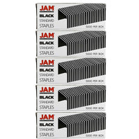 JAM Paper Standard Size Colourful Staples, Black, 5 Pack (335blg)-Size: .5" x .25"