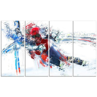 Designart Skiing Down Hill Race Canvas Art Print, (PT2565-271)-Print
