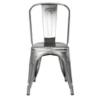 Nicer Furniture Stackable Industrial Tolix A Style Side Chair - Metal - Gunmetal - 2 Pack-Non-marking foot glides