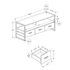 Monarch Specialties 2615 Tv Stand - 48"L/White/Black Metal-Monarch Specialties is a leader in furniture and home decor, developing products that offer outstanding value and style for over 50 years; your purchase will be well packaged for protection and to facilitate timely delivery.
