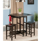 Winsome Wood Suzanne 3-Piece Set Space Saver (23330)-Stools tuck neatly under the table